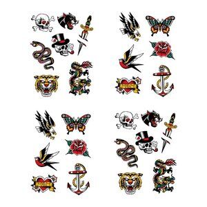 Anchor Skull Swallow Temporary Tattoo Sticker Waterproof Adult Men Women Hand Ar